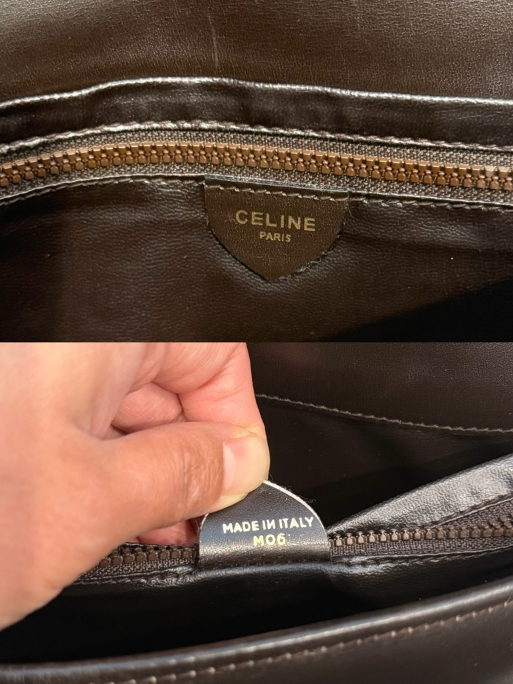 Auth Vintage 1990s Celine Triomphe Envelope Dark Brown Leather Clutch Bag - Picture 14 of 14